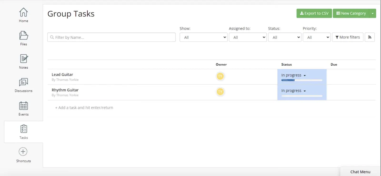 clinked task management