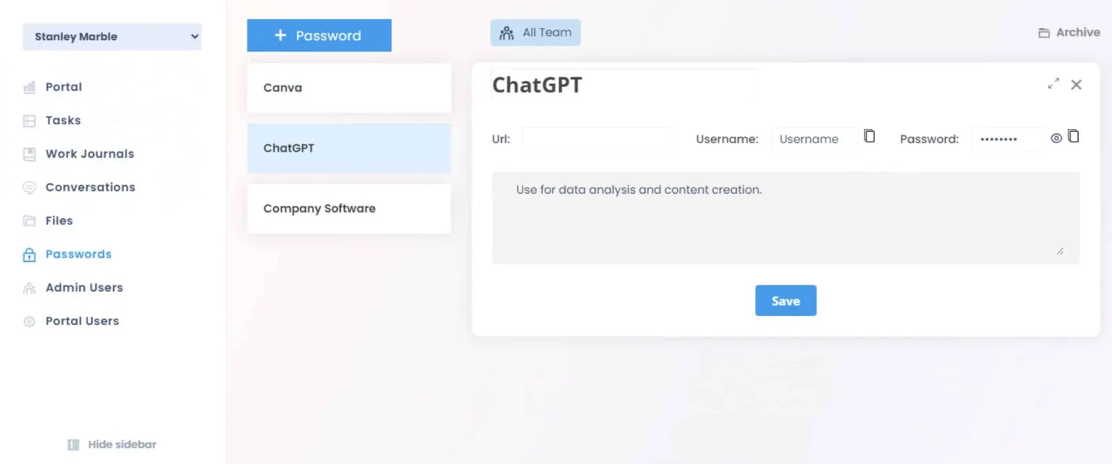 ahsuite password manager