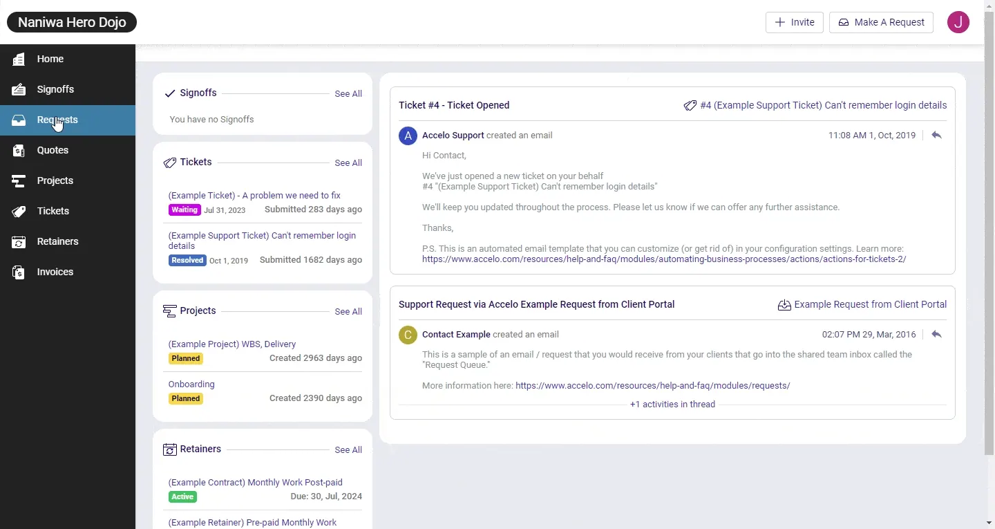 accelo client portal
