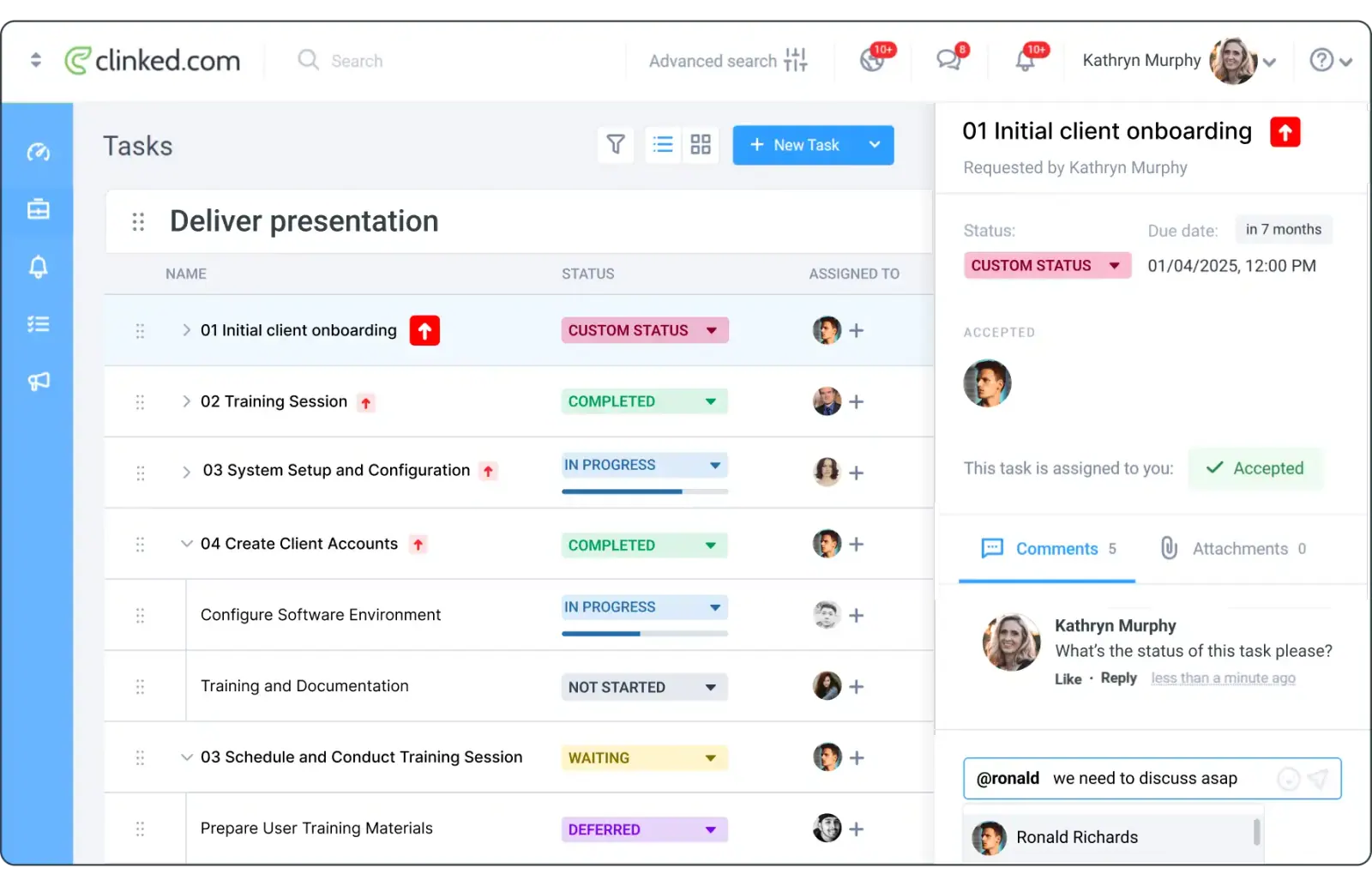 clinked client and team collaboration