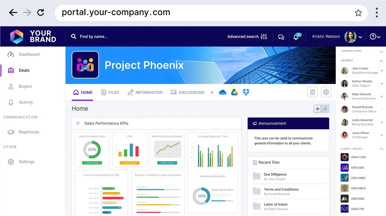clinked customer portal