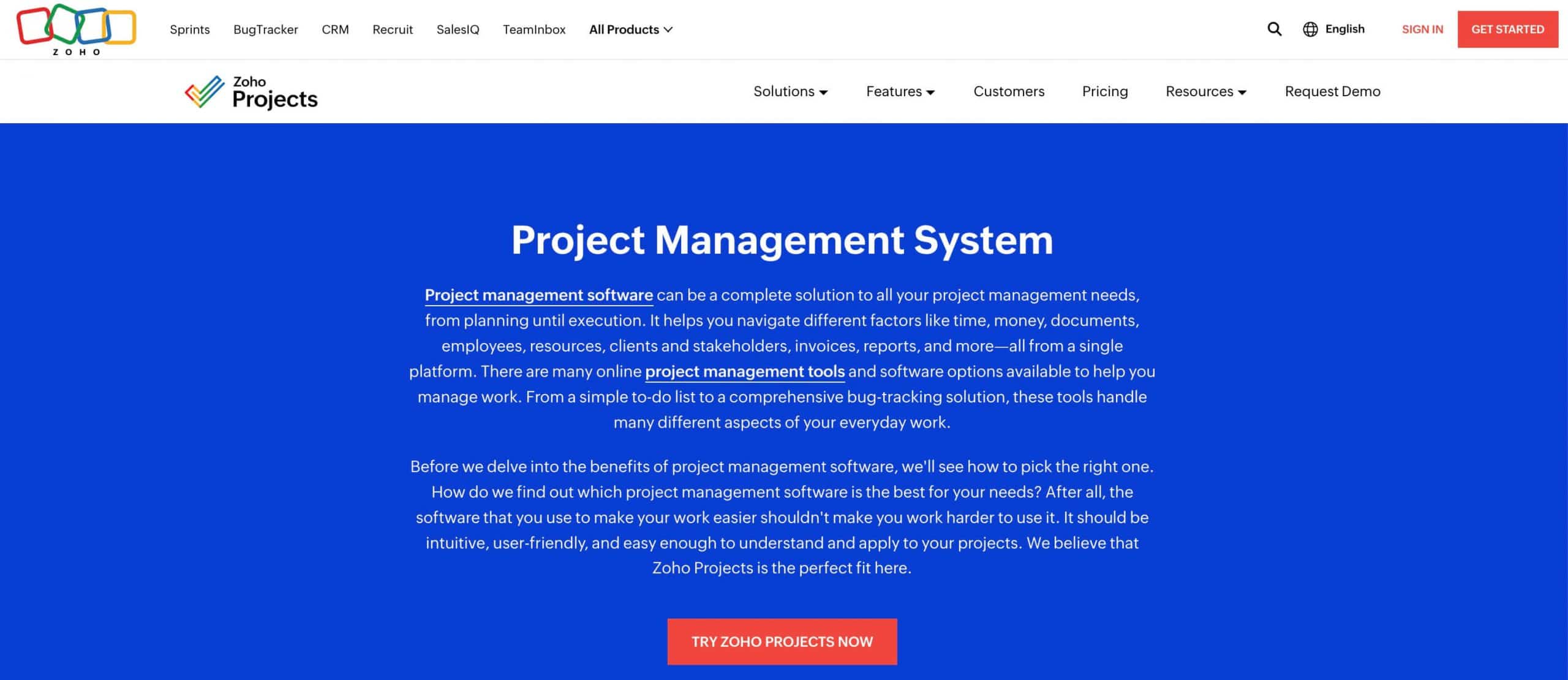 zoho projects