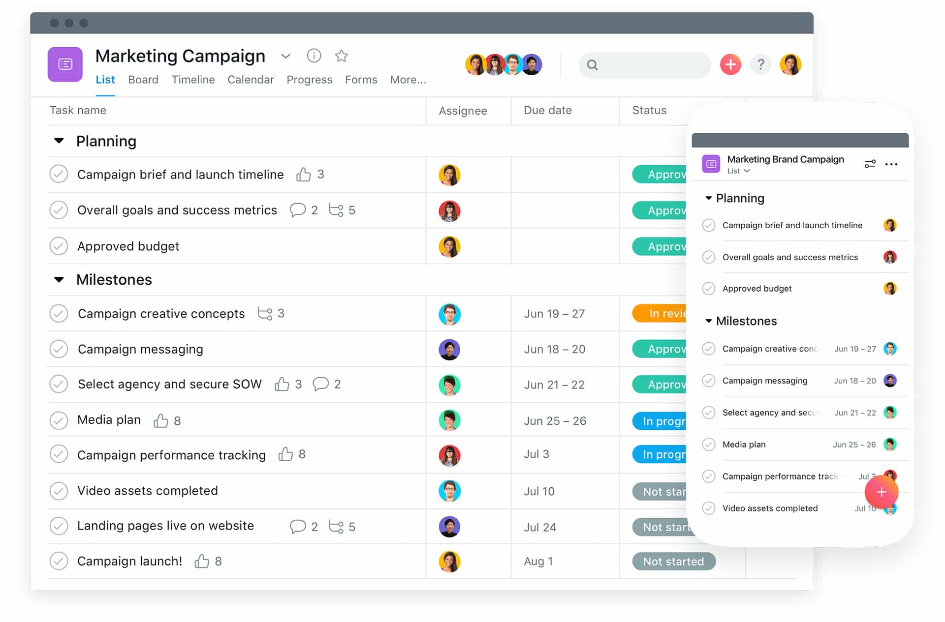 asana mobie app